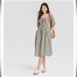Striped milkmaid dress